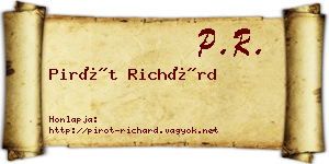 Pirót Richárd névjegykártya